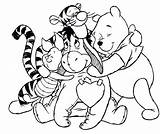 Pooh Winnie Tigger Piglet Coloring Pages Disney Colouring Roo Eyeore Eeyore Friends Color Group sketch template