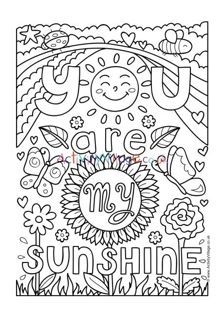 sunshine colouring page
