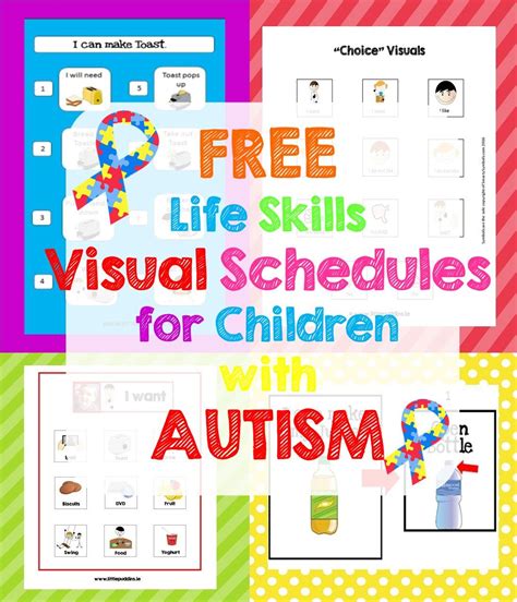 autism life skills  visual schedule printables autism autistas