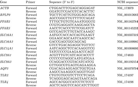 gene primer orientation primer sequence 5′ to 3′ and national