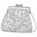 Coloring Pages Purse Purses Colouring Color Society Hat sketch template