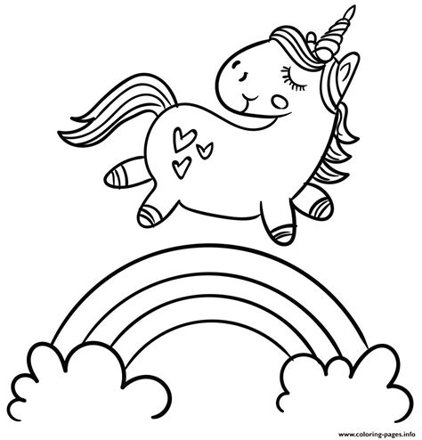 magic cute unicorn walking  rainbow  coloring page printable