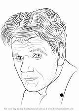 Gordon Ramsay Draw Drawing Step Famous People Tutorials Drawingtutorials101 sketch template