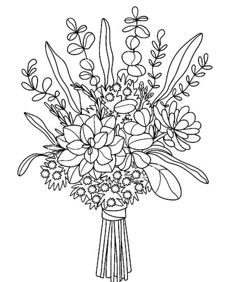 bouquet  flowers coloring page