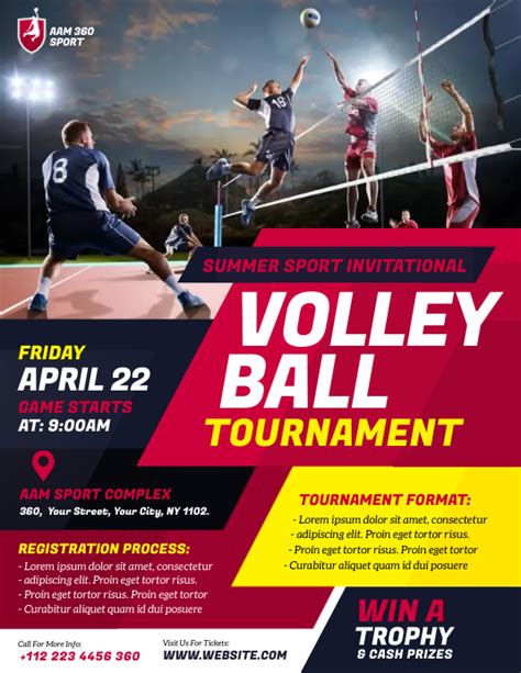 copy  volleyball tournament flyer postermywall