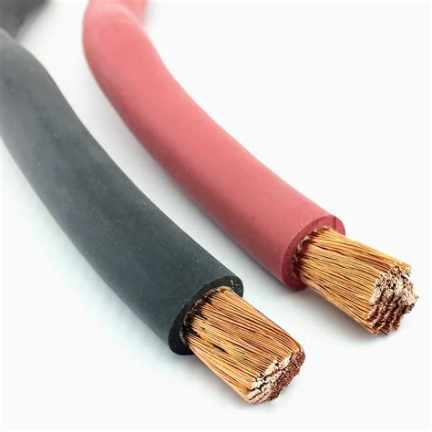 feet  awg welding cable wire sae  copper battery black red