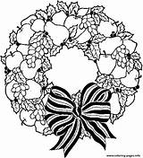 Christmas Coloring Pages Holiday Wreath Printable Color Print Book sketch template