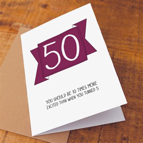 50th Birthday Card Funny Birthday Card Funny 50 Card Age
