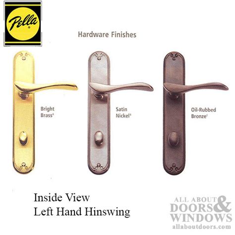 home garden pella inactive french patio door handle assembly  hand brass