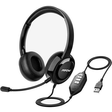 mpow wired headset  microphone usb headsetmm pc headphones business headset  noise