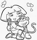 Dora Coloring Cuddle Aventureira Nisse Tegninger Monkey Designlooter sketch template