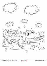Coloring Alligator sketch template