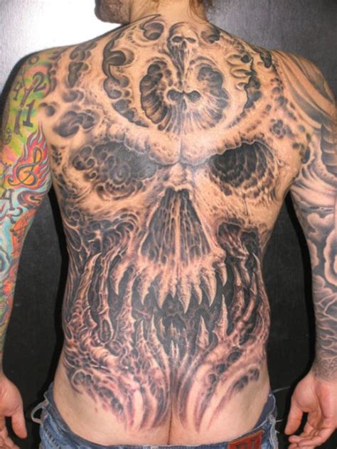Full Back Tattoo Skull Hollywoodstarstattoo S Blog