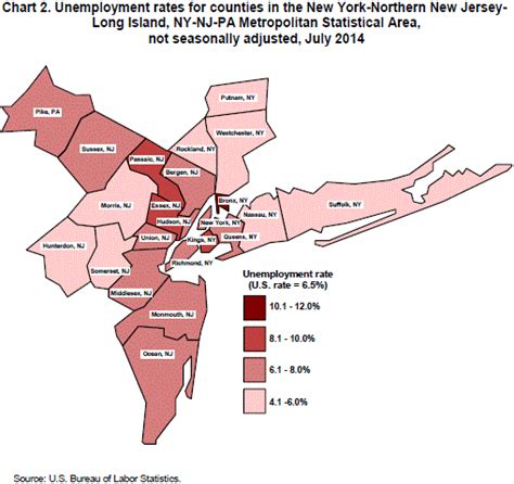 unemployment in the new york area by county july 2014 new york new jersey information office