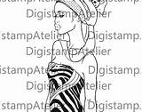 Etsy Stamps Digi African Digital sketch template
