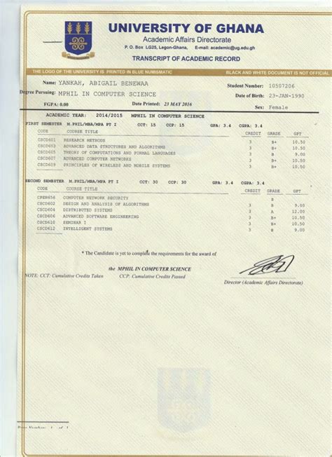 Mphil Transcript