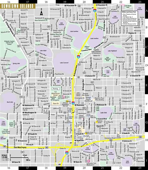 orlando street map street map  orlando florida usa