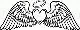 Coloring Pages Hearts Flames Heart Wings Clipartmag Angel Wing sketch template
