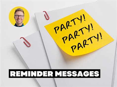 party reminder messages     send