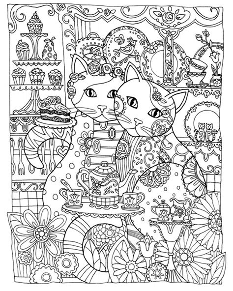 creative cats coloring book  adults ginger plaza