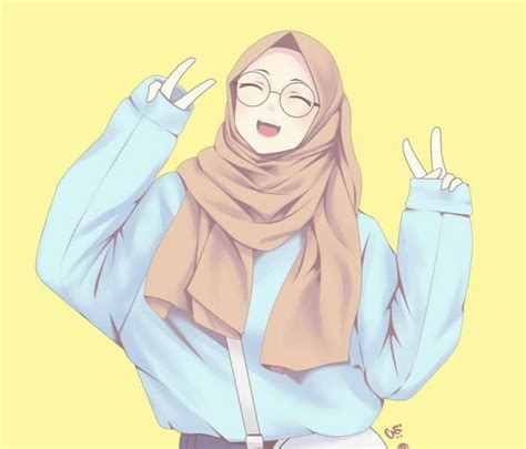 Wallpaper Keren Perempuan Muslimah 84 Anime Berhijab Bercadar Gambar