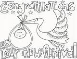 Coloring Baby Shower Pages Kids Printable Congratulations Color Printables Boy Card Sheets Cards Clipart Print Doodle Book Stork Getcolorings Gender sketch template
