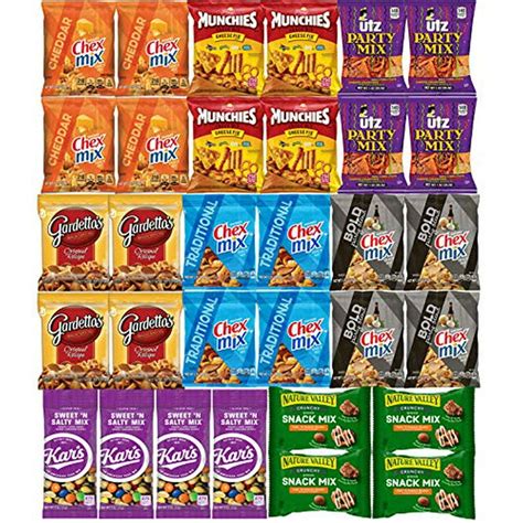snacks variety pack  adults snack pack care package party mix snack mix chex mix