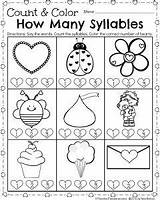 Kindergarten February Worksheets Literacy Math Printables Syllables Language Arts Choose Board Preview Activities Playtime Planning sketch template