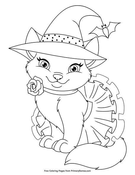 halloween cat coloring pages  print