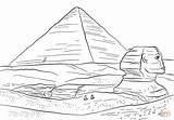 Pyramid Giza Sphinx Sfinge Piramidi Egizie Egipt Piramide Mayan Supercoloring Kolorowanka sketch template