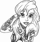Coloring Tattoo Pages Disney Princess Ariel Mermaid Tattooed Tattoos Printable Cry Later Drawing Book Smile Wecoloringpage Skull Adult Color Cool sketch template