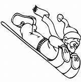 Coloring Pages Sledding Winter Clipart Cartoon Cliparts Drawing Person Sled Hockey Player Kid Clip Library Gif Print Popular Downhill Down sketch template