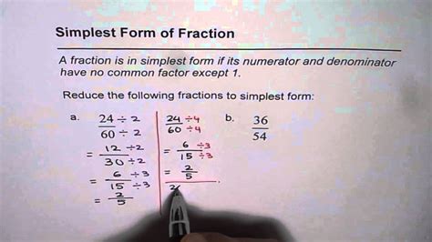 simplest form lowest term    told   simplest form lowest term ah
