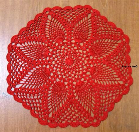 royces hub crochet pineapple lace octagon doily