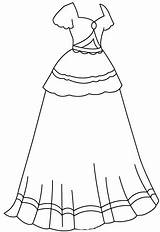 Gaun Putri Sketsa Ilustrasi sketch template
