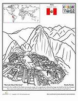 Picchu Machu Hispanic Incas Araceli Patrias Llama Inca Pichu Países Famosos Monumentos Macchu Divyajanani Culturas sketch template