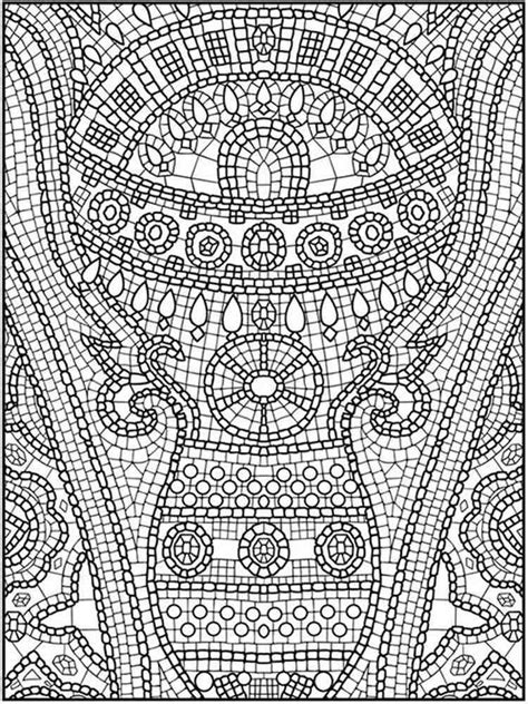 mosaic coloring pages  adults  printable mosaic coloring pages