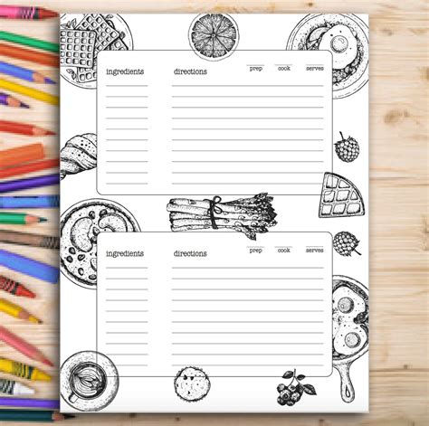 coloring recipe book printable coloring pages adult coloring pages