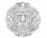 Aztec Mayan Azteca Calendario Mandalas Tezcatlipoca Tonatiuh Aztecs Maya Chicano Getcolorings sketch template