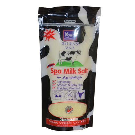 yoko spa milk salt vitamin collagen skin whitening smooth scrub skin