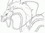Coloring Spirited Away Haku Pages Sketch Library Dragon Line Clip Print sketch template