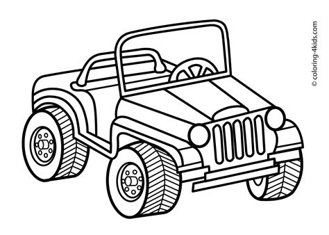 jeep transportation coloring pages  kids printable junglesafari