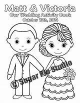 Personalized Coloring Wedding Books Kids Book Printable Activity sketch template
