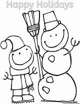Holidays Happy Coloring Pages sketch template