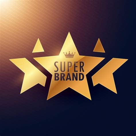 super merk drie sterren gouden label voor uw promotie gratis vector