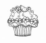 Cupcake Coloringhome Dulemba Dynu sketch template