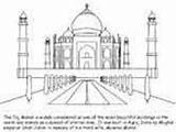 Coloring India Pages Mahal Taj Ws Countries sketch template