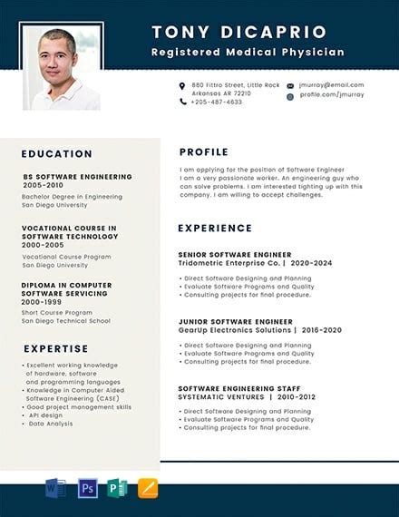 medical student resume format template word apple pages psd