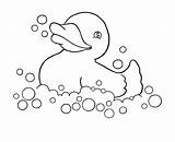 Duck Coloring Pages Baby Kids Printable Con Rubber Drawing Ducky sketch template