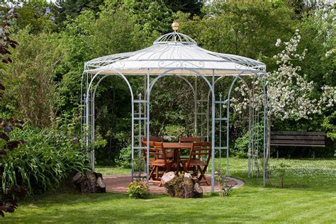 eleo florence  metal garden gazebo  awning diameter  metres surface galvanised